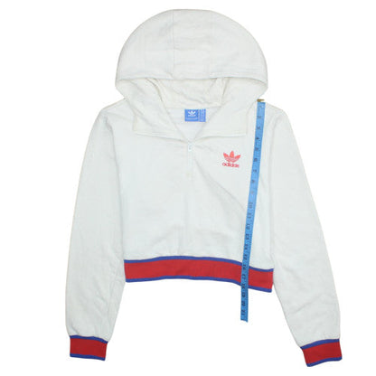 Womens UK Size 10 Adidas White Pullover Hoodie