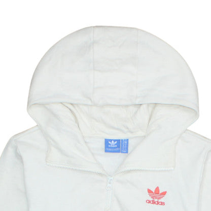 Womens UK Size 10 Adidas White Pullover Hoodie