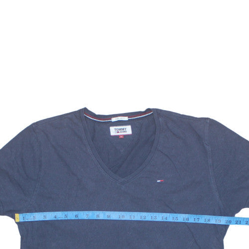 Tommy Jeans Men's Navy V-Neck Regular Fit Cotton T-Shirt M