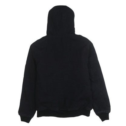 FSBN Men's Black Hooded Bomber Jacket Size M Full Zip Cotton Blend