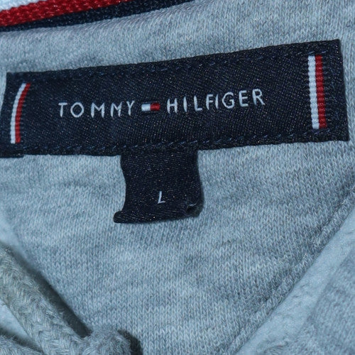 Mens UK Size L Tommy Hilfiger Grey Pullover Hoodie