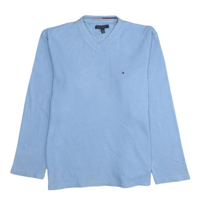 Tommy Hilfiger Men’s Blue V-Neck Cotton Pullover Jumper XL
