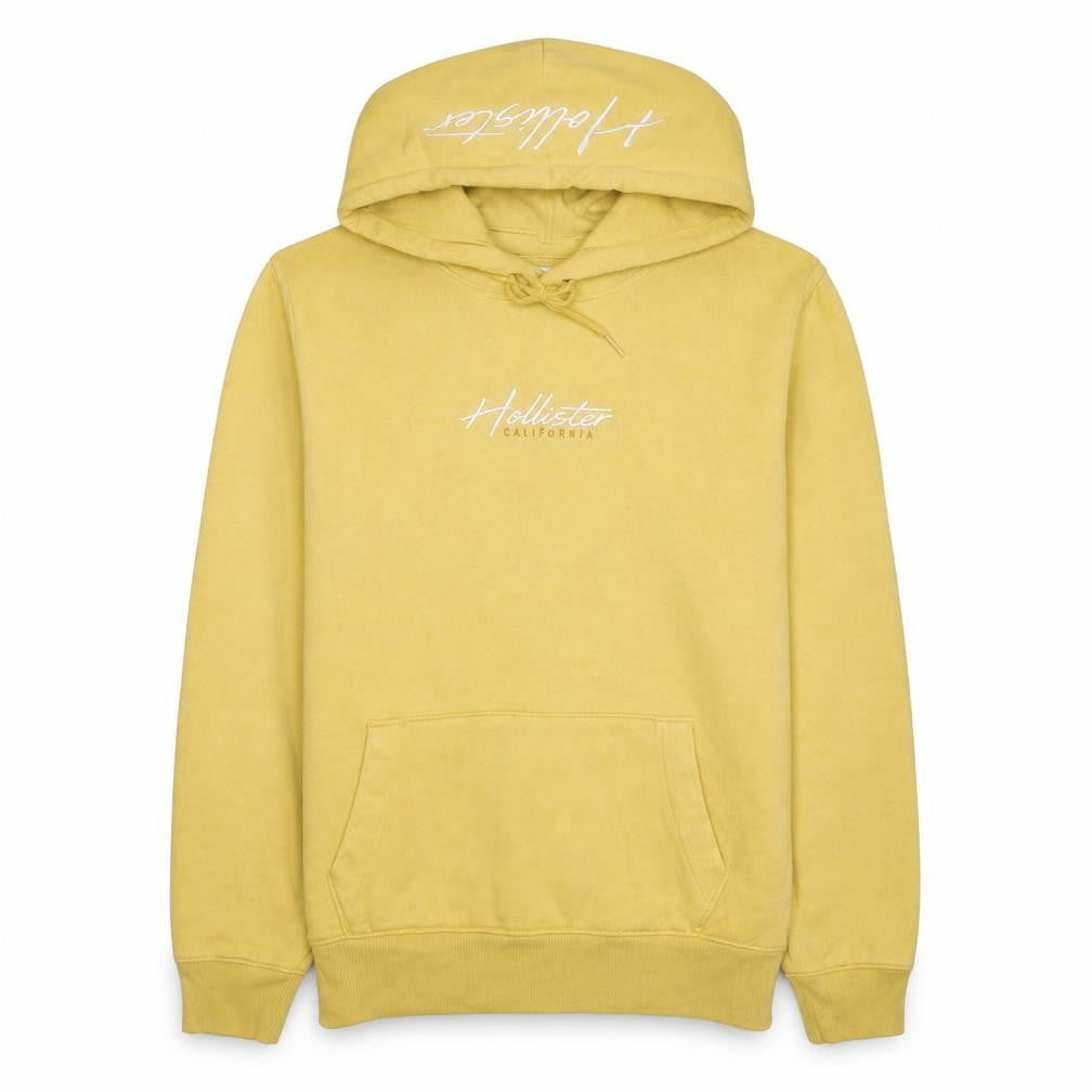 Mens UK Size M Hollister Yellow Pullover Hoodie