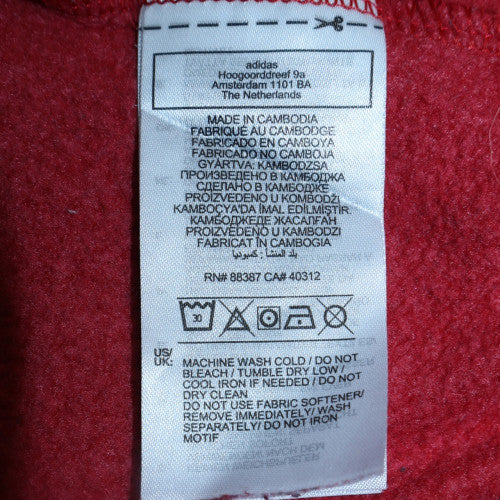 Mens UK Size S Adidas Red Pullover Hoodie