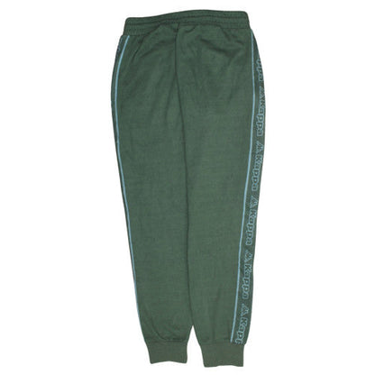 Kappa Men's Green Jogger Sweatpants Large with Side Logo Stripes