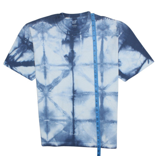 GAP Men's Blue Tie-Dye Heavyweight Cotton T-Shirt Size L