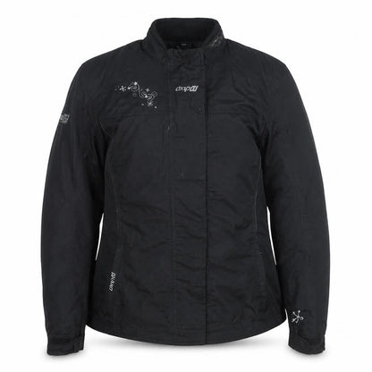 DMP Women's Black Motorcycle Jacket Size 12 Windproof Lined Nylon