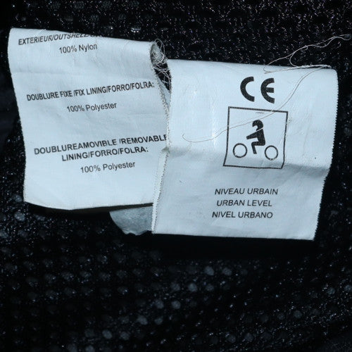 DMP Women's Black Motorcycle Jacket Size 12 Windproof Lined Nylon
