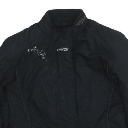 DMP Women's Black Motorcycle Jacket Size 12 Windproof Lined Nylon