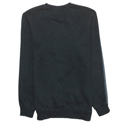 Adidas Boys Black Crew Neck Pullover Sweatshirt XL 15-16Y Logo Cotton Blend
