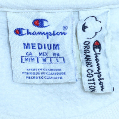 Mens UK Size M Champion White Pullover Sweatshirt