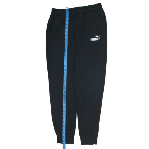 Puma Men's Black Fleece Joggers Size M Regular Fit Sports Trousers