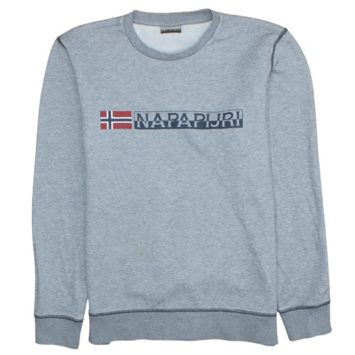 Mens UK Size S Napapijri Grey Pullover Sweatshirt