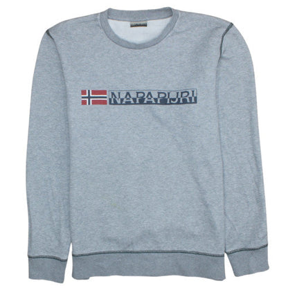 Mens UK Size S Napapijri Grey Pullover Sweatshirt