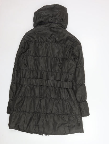Marks and Spencer Women's Brown Belted Hooded Puffer Coat Size 12