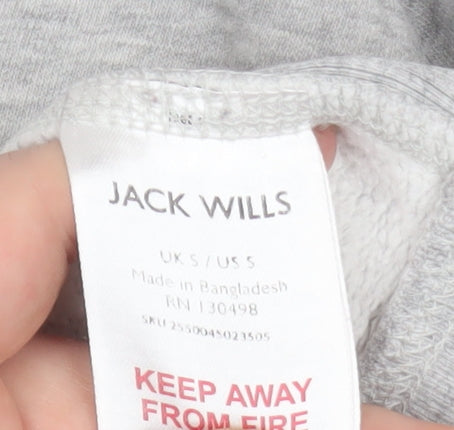 Mens UK Size S Jack Wills Grey 1/4 Zip Sweatshirt