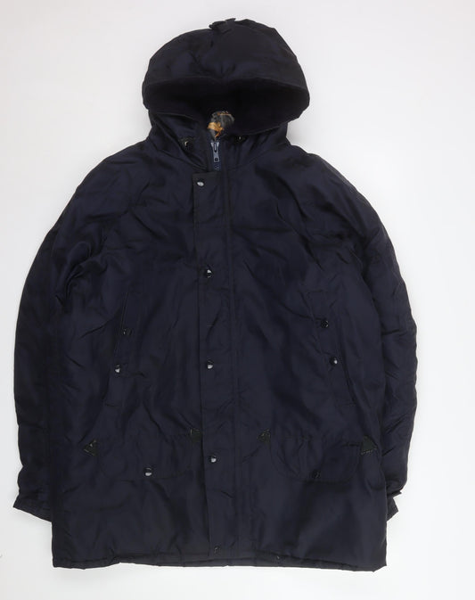 Golden Eagle Men’s Blue L Parka Coat Hooded Nylon Winter Jacket