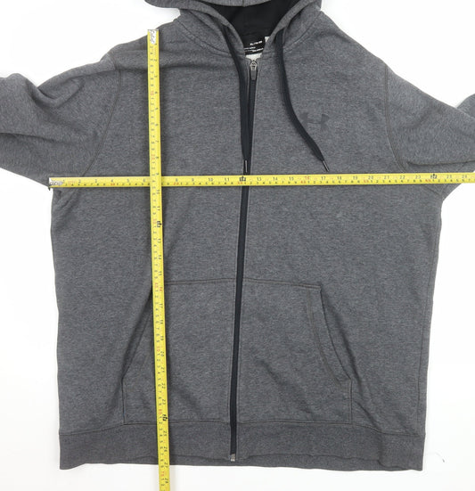 Under Armour Men's Grey XL Hooded Full Zip ColdGear Jacket