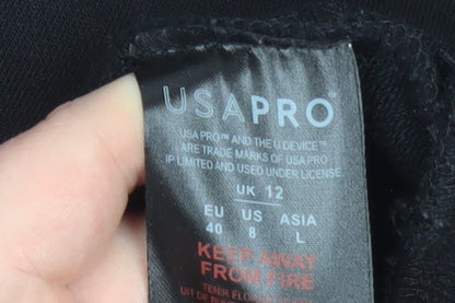 Womens UK Size 12 USA Pro Black Pullover Hoodie