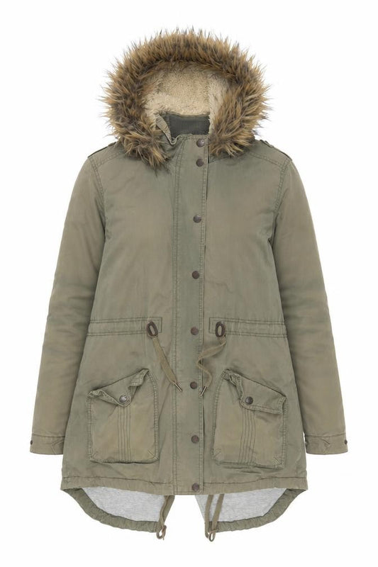 Womens UK Size 10 Fat Face Green Parka Coat