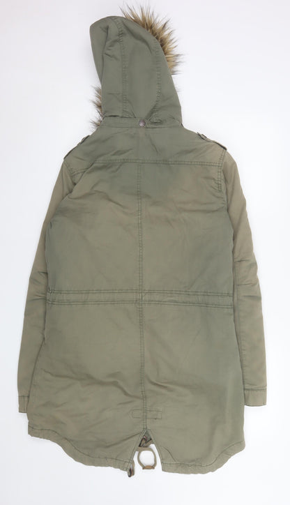 Womens UK Size 10 Fat Face Green Parka Coat