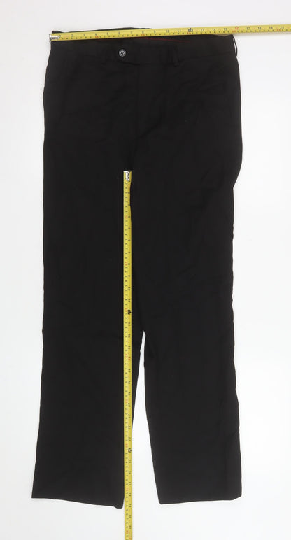 Matalan Men's Black 32x31 Regular Fit Dress Trousers