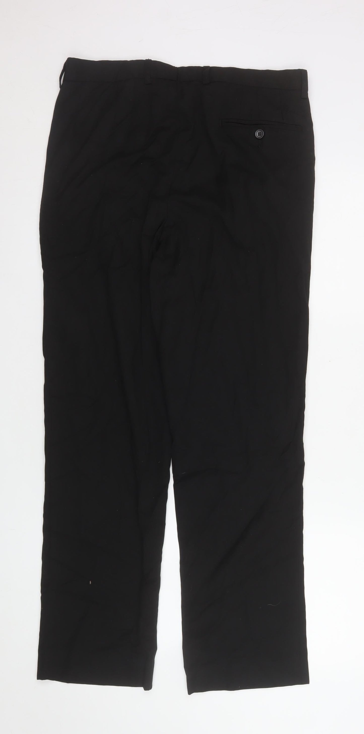 Matalan Men's Black 32x31 Regular Fit Dress Trousers