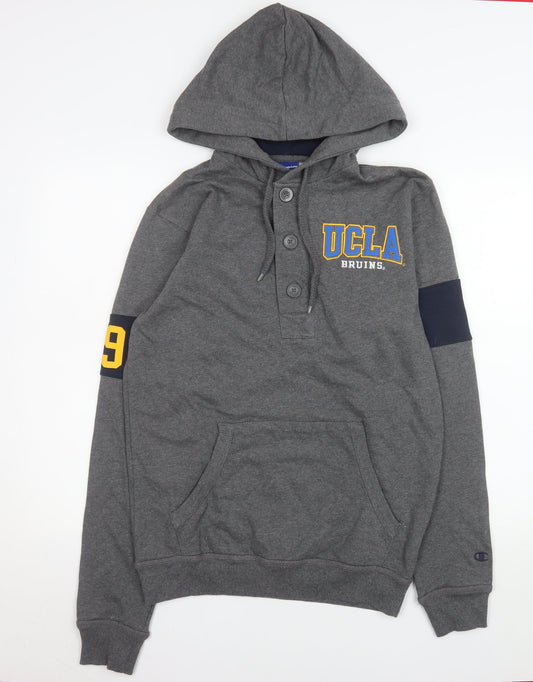 Mens UK Size S Champion Grey Henley Hoodie