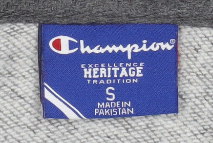 Mens UK Size S Champion Grey Henley Hoodie
