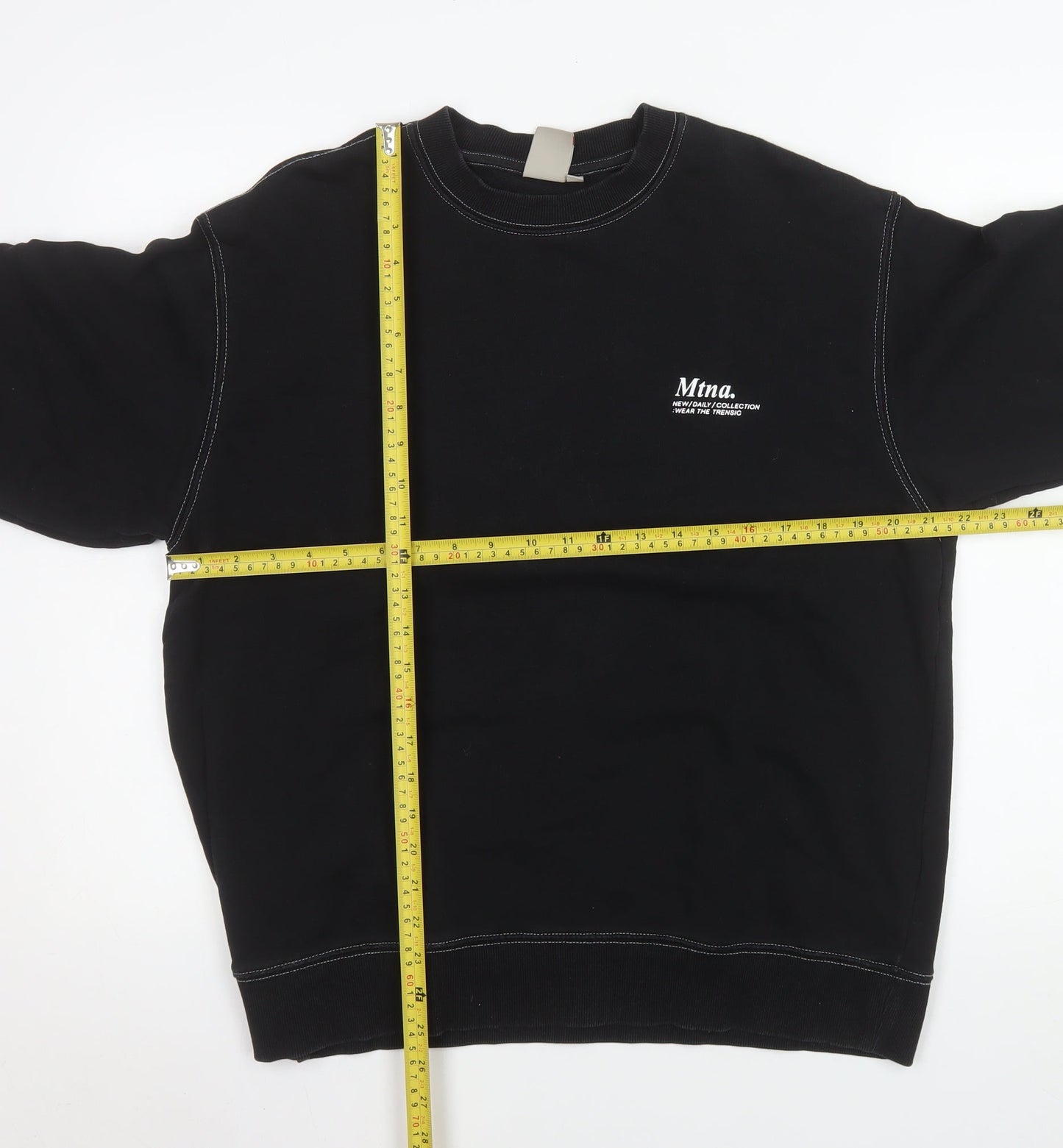 Mens UK Size L SPAO Black Pullover Sweatshirt