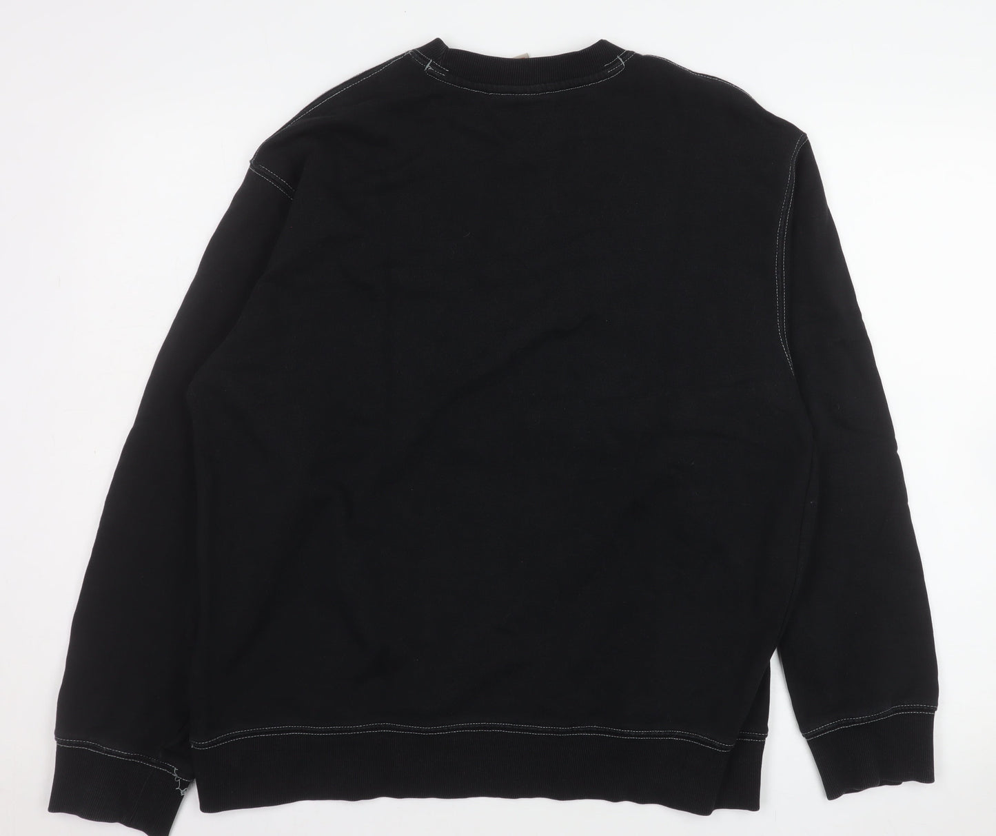 Mens UK Size L SPAO Black Pullover Sweatshirt