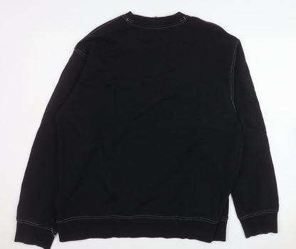 Mens UK Size L SPAO Black Pullover Sweatshirt