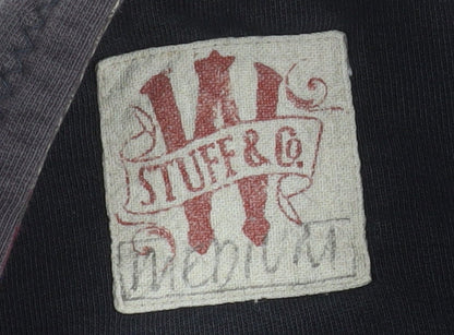 Mens UK Size M W Stuff & Co Black Pullover Sweatshirt