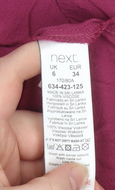 Womens UK Size 6 NEXT Purple Basic Blouse