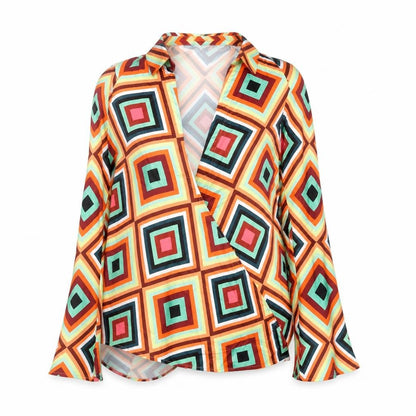 Womens UK Size 4 Nasty Gal Multicoloured Wrap Blouse