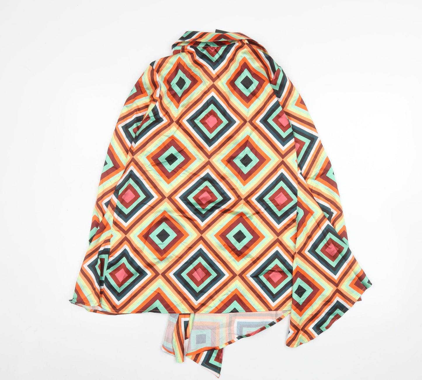 Womens UK Size 4 Nasty Gal Multicoloured Wrap Blouse