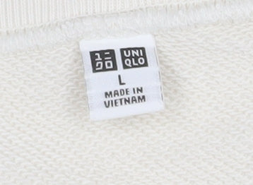 Womens UK Size L Uniqlo Beige Pullover Sweatshirt