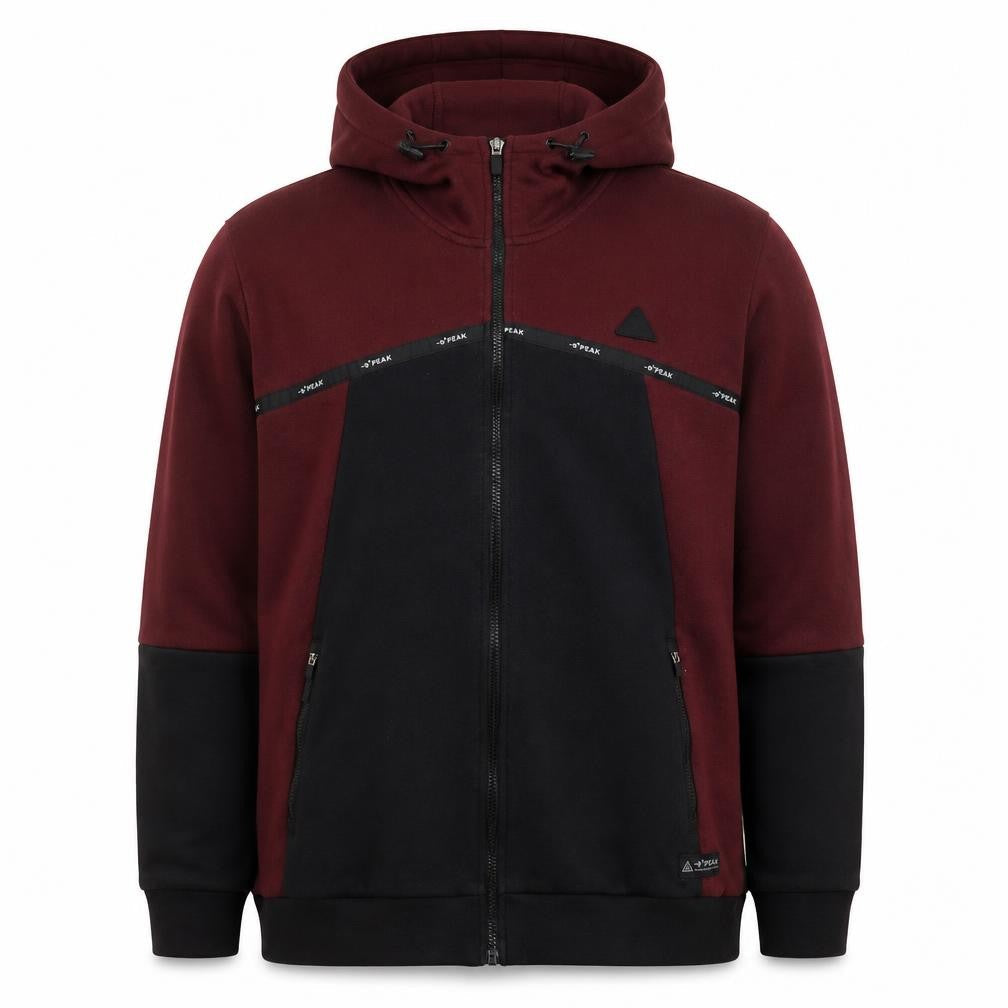 -9° PEAK Men's Black 2XL Hooded Full Zip Fleece Jacket
