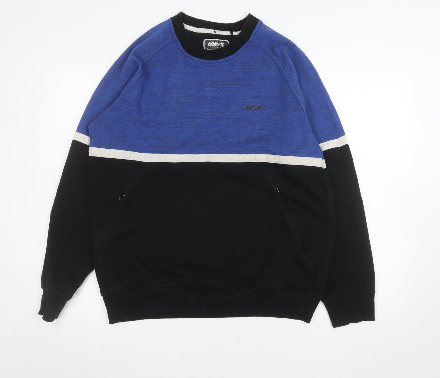 Mens UK Size L McKenzie Blue Pullover Sweatshirt