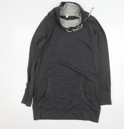 Next Women’s Grey Jersey Long Sleeve Cowl Neck Sweater Dress Size 16