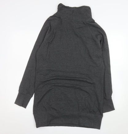 Next Women’s Grey Jersey Long Sleeve Cowl Neck Sweater Dress Size 16