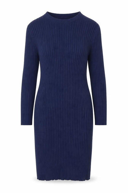 Boohoo Women Blue Size 18 Ribbed Knit Long Sleeve Bodycon Dress