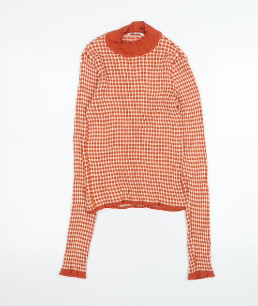 Womens UK Size M MNG Orange Tunic Blouse