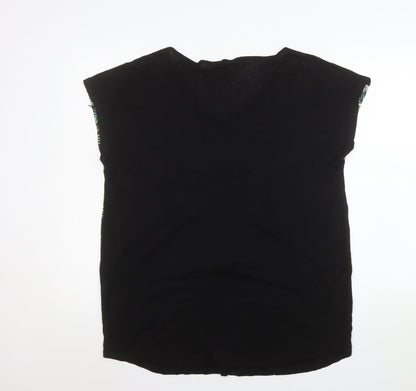 Womens UK Size 14 love TEES Black Basic Blouse