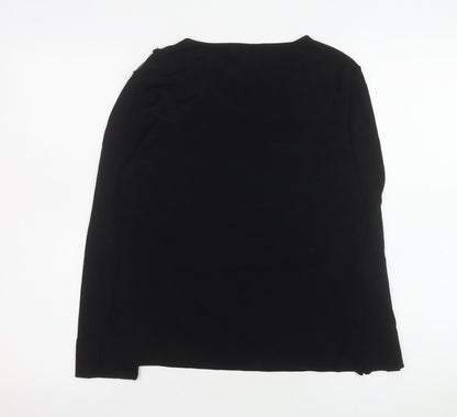 Roman Originals Womens Black Beaded Long Sleeve Blouse S