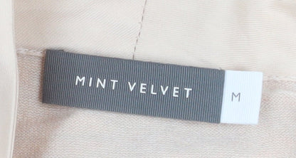 Mint Velvet Women Beige Studded Open Jacket Size M Classic Style