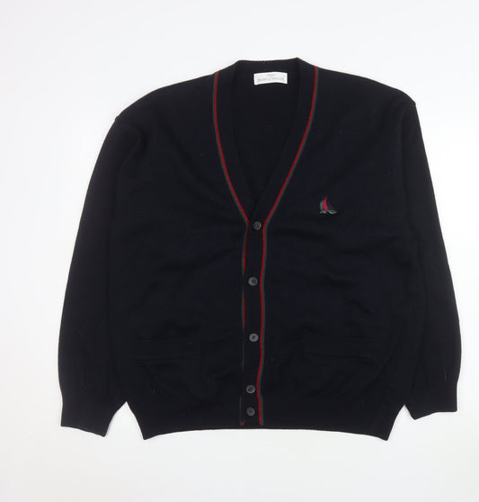 Marks and Spencer Men's Black Wool Blend Cardigan L Classic Fit