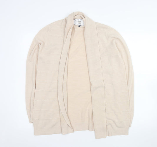 Womens UK Size 14 Maine New England Beige Cardigan Jumper