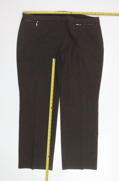 Marks and Spencer Women Brown Size 18 Straight Leg Dress Pants