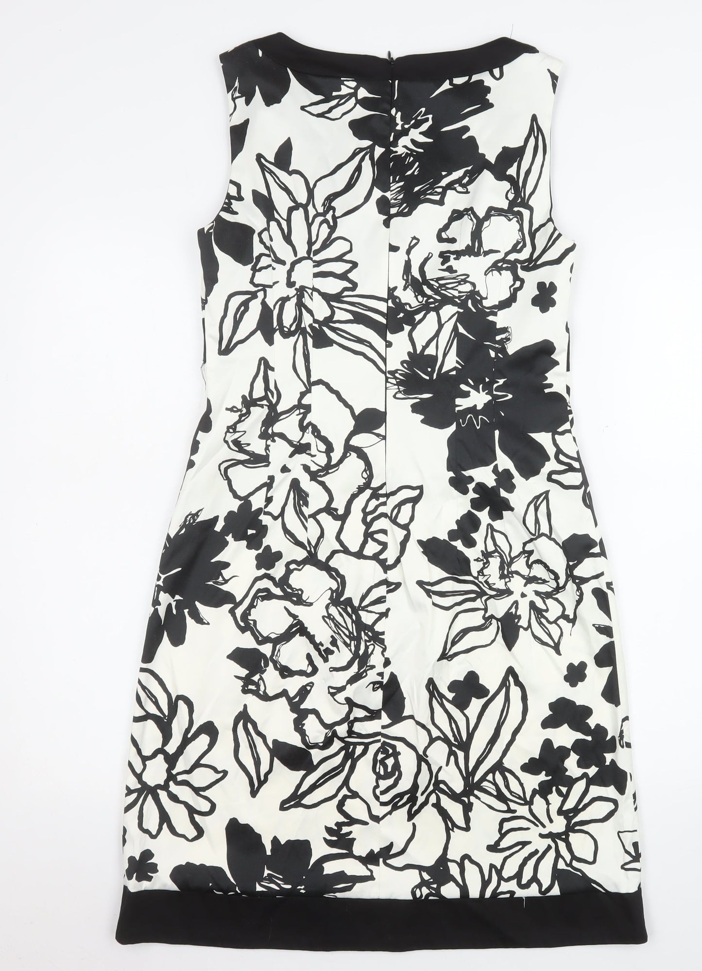 Sandro Ferrone Women’s Black Floral Sheath Dress Size 16 Knee Length